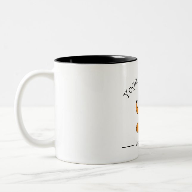 Caneca De Café Em Dois Tons Yoga com Goats (Esquerda)