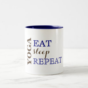 Caneca De Café Em Dois Tons Yoga, Coma, Dorme, Repita