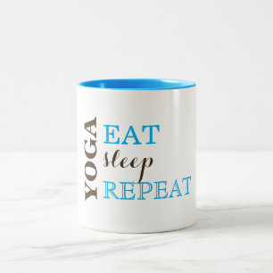 Caneca De Café Em Dois Tons Yoga, Coma, Dorme, Repita