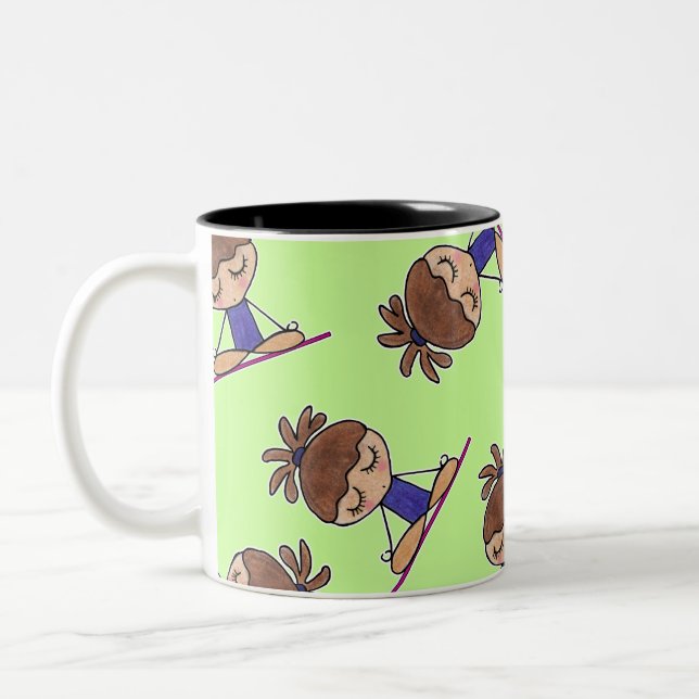Caneca De Café Em Dois Tons Yoga Girl (Esquerda)