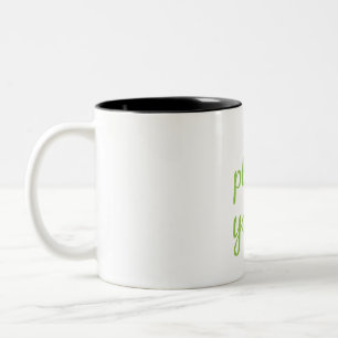 Caneca De Café Em Dois Tons Yoga Lover Coma Mais Plantas Faz Mais Yoga