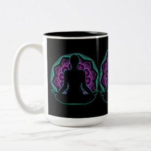 Caneca De Café Em Dois Tons Yoga Mandala