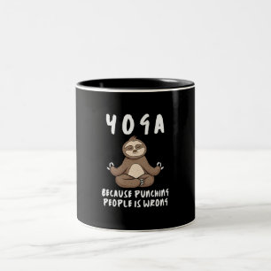 Caneca De Café Em Dois Tons Yoga Porque Punir Pessoas É Ioga Sloth Errada