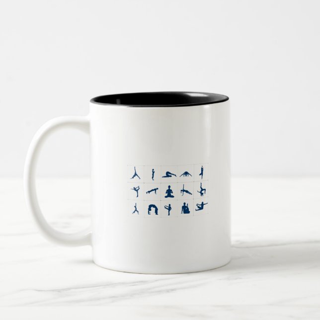 Caneca De Café Em Dois Tons Yoga Poses (Esquerda)