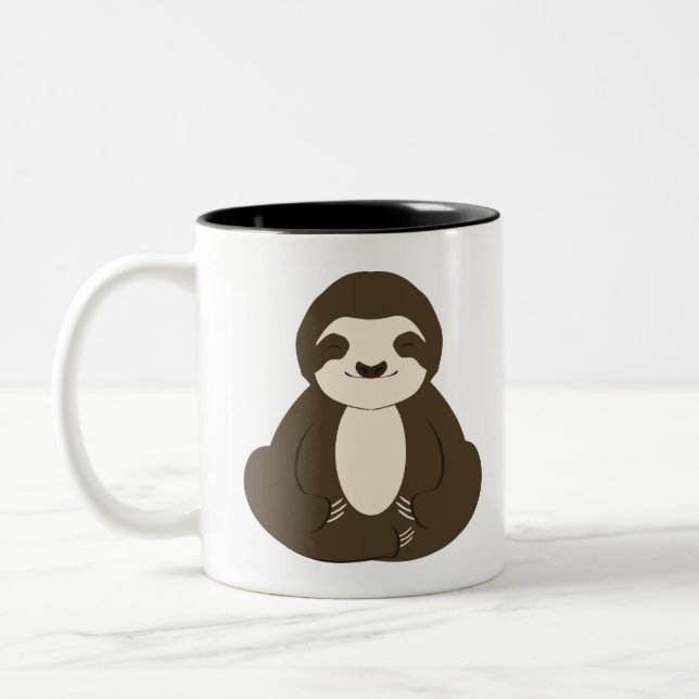 Caneca De Café Em Dois Tons Yoga Sloth (Esquerda)