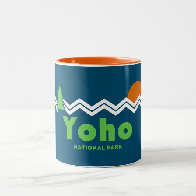 Caneca De Café Em Dois Tons Yoho National Park Retro (Centro)