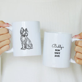 Caneca De Café Em Dois Tons Yorkie mãe desde 20xx w Yorkie Sketch