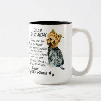 Caneca De Café Em Dois Tons Yorkie Mãe Melhor Cota