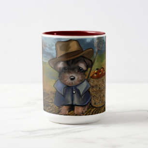 Caneca De Café Em Dois Tons Yorkie Poo