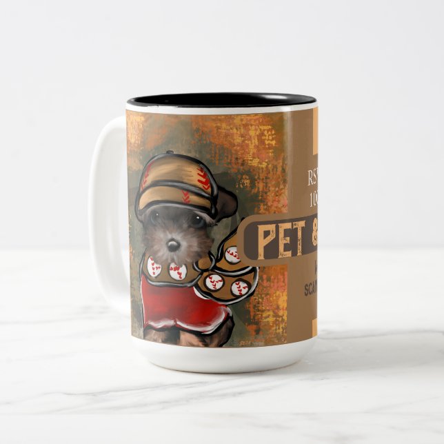Caneca De Café Em Dois Tons Yorkie Poo (Frente Esquerda)