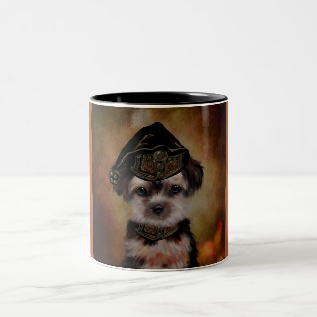 Caneca De Café Em Dois Tons Yorkie Poo (Centro)