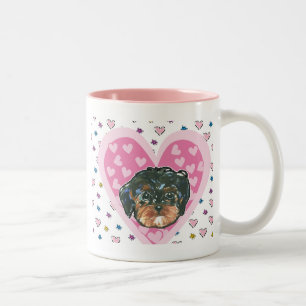 Caneca De Café Em Dois Tons Yorkie Poo do Dia dos Namorados