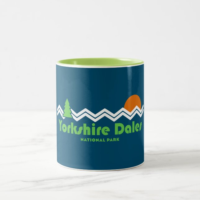 Caneca De Café Em Dois Tons Yorkshire Dales National Park Retro (Centro)