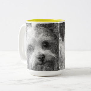 Caneca De Café Em Dois Tons Yorkshire Terrier Yorkie Breve favorita