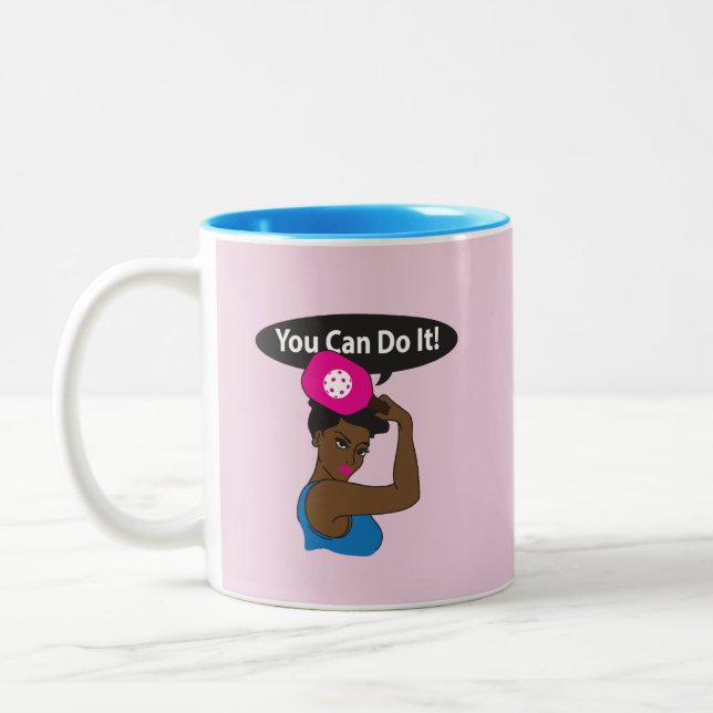 Caneca De Café Em Dois Tons You Can Do It. Rosie Pickleball (B) (Esquerda)