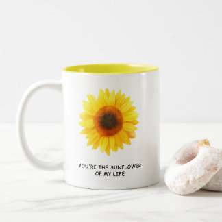 Caneca De Café Em Dois Tons You're The Sunflower Of My Life Watercolor Gift