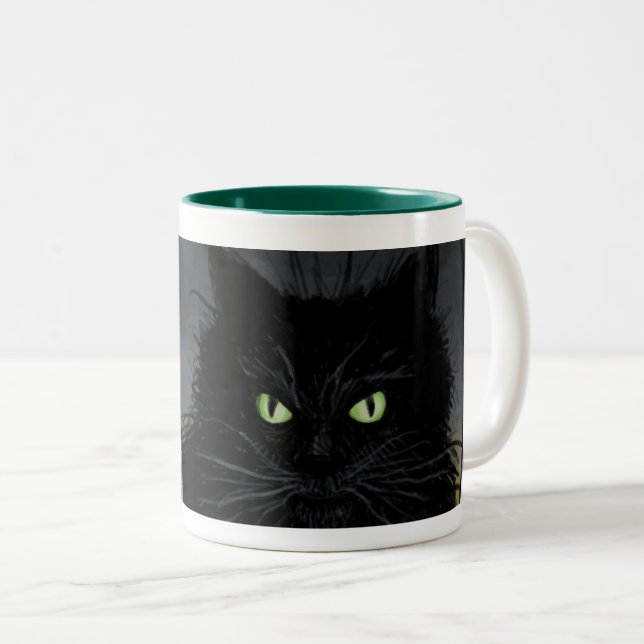 Caneca De Café Em Dois Tons Yule Cat (Frente Esquerda)