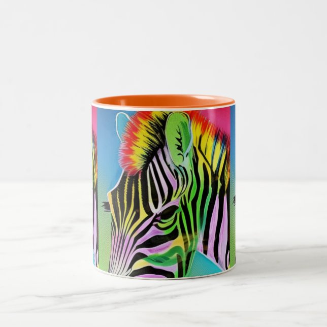 Caneca De Café Em Dois Tons Zany Zebra (Centro)