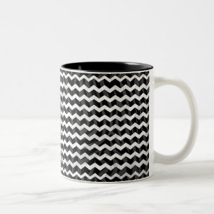 Caneca De Café Em Dois Tons Zebra Black e Cinza Chevron