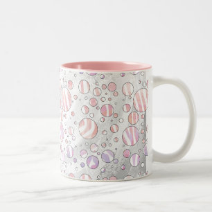 Caneca De Café Em Dois Tons Zebra Bolinhas rosa e branca