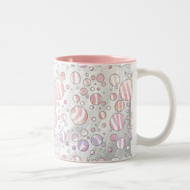 Caneca De Café Em Dois Tons Zebra Bolinhas rosa e branca (Direita)