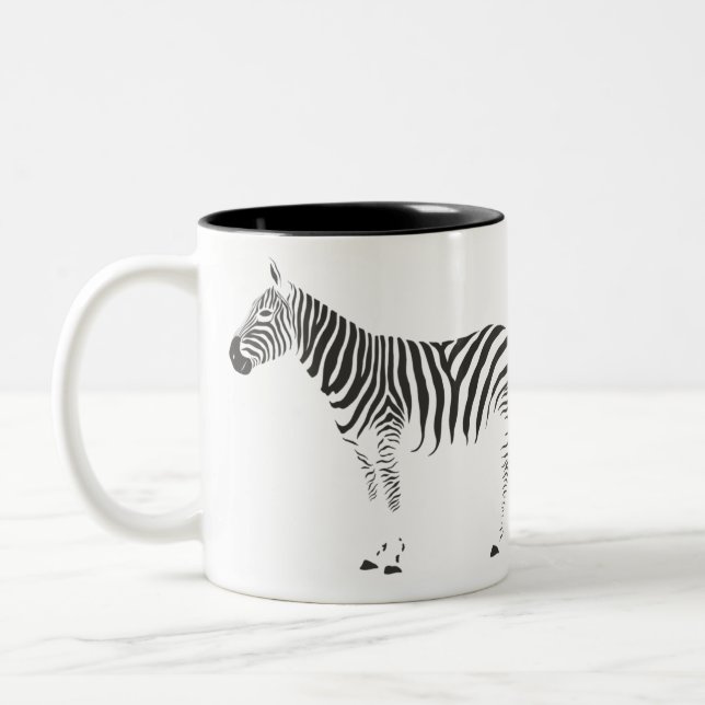 Caneca De Café Em Dois Tons Zebra Envolve-Se (Esquerda)