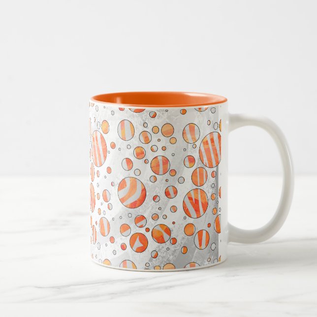 Caneca De Café Em Dois Tons Zebra Orange e Bolinhas branca (Direita)