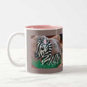 Caneca De Café Em Dois Tons Zebra Rock Pintado