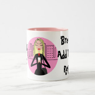 Caneca De Café Em Dois Tons Zen do trabalho: Respire, adicione a vodca,