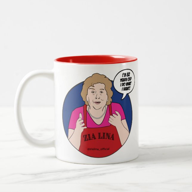 Caneca De Café Em Dois Tons Zia Lina "Eu faço o que quero" (Esquerda)