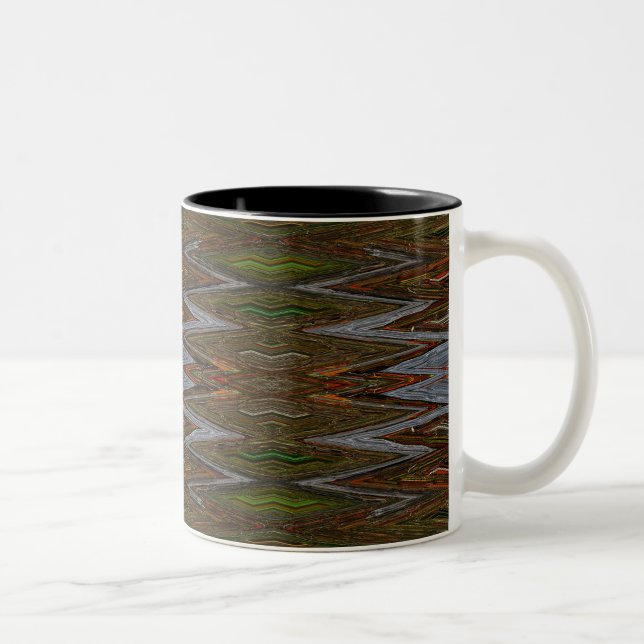 Caneca De Café Em Dois Tons Zig Abstrato (Direita)