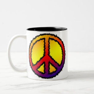 Caneca De Café Em Dois Tons Zig Zag Peace Mug