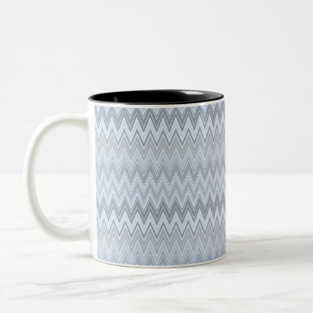 Caneca De Café Em Dois Tons Zigzag azul claro (Esquerda)