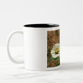 Caneca De Café Em Dois Tons Zinnia branca e Zinnia vermelha