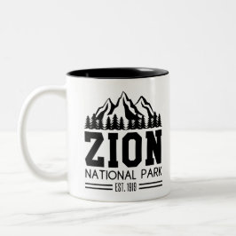 Caneca De Café Em Dois Tons Zion National Park Utah EUA Fora do Caminho