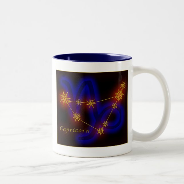 Caneca De Café Em Dois Tons Zodíaco - Capricórnio (Direita)
