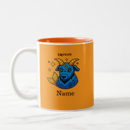 Caneca De Café Em Dois Tons Zodíaco Místico Capricórnio Bode do Mar Astrologia