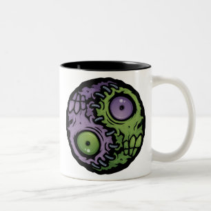 Caneca De Café Em Dois Tons Zombi Yin-Yang