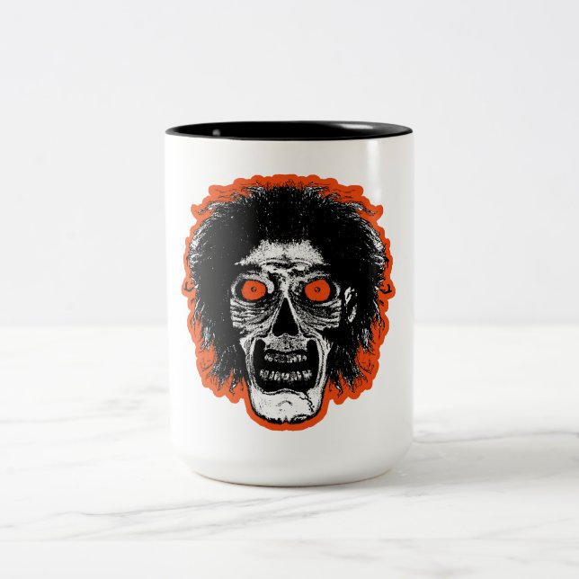 Caneca De Café Em Dois Tons ZOMBIE - Cabelo Laranja (Centro)
