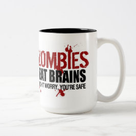 CANECA DE CAFÉ EM DOIS TONS ZOMBIES COMEM CÉREBROS