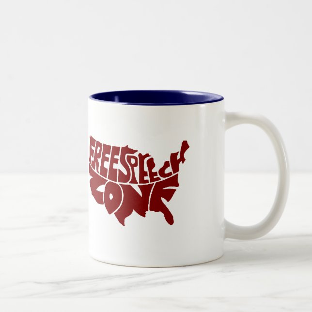 Caneca De Café Em Dois Tons Zona da liberdade de expressão (Direita)