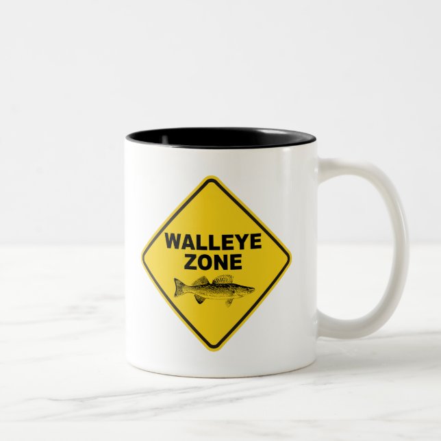Caneca De Café Em Dois Tons Zona de pesca Walleye (Direita)