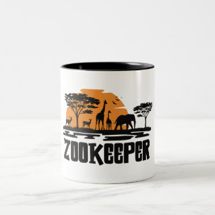 Caneca De Café Em Dois Tons Zookeeper, Zoo Keeper