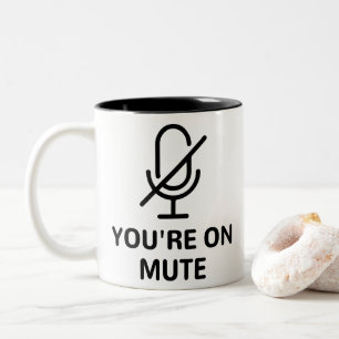 Caneca De Café Em Dois Tons Zoom/equipes Você está em Chamada de vídeo sem áud