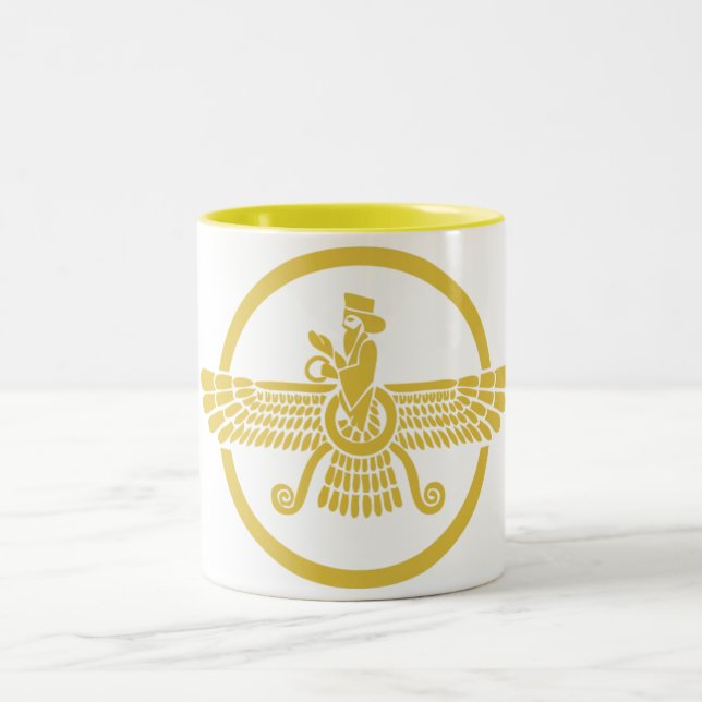Caneca De Café Em Dois Tons Zoroastrian (Centro)