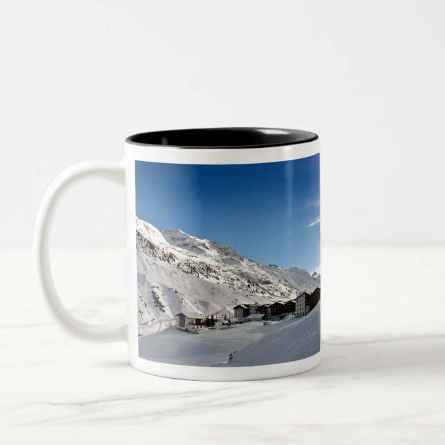 Caneca De Café Em Dois Tons Zurs Lech am Arlberg Alpes Austríacos (Esquerda)