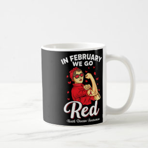 Caneca De Café Em Fevereiro, Nós Apoiamos Vermelhos Doenças Cardí