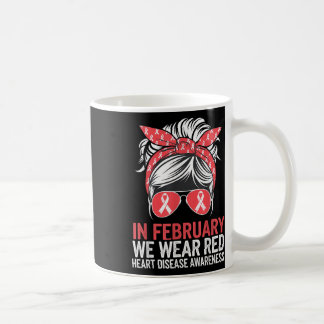 Caneca De Café Em Fevereiro Usamos Vermelho Para Conscientização 