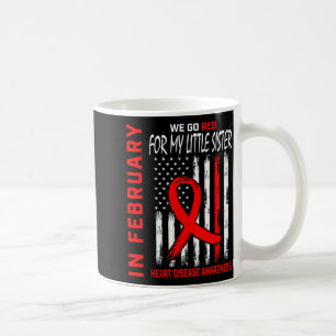 Caneca De Café Em Fevereiro Use Vermelho Irmã Doença Cardíaca A