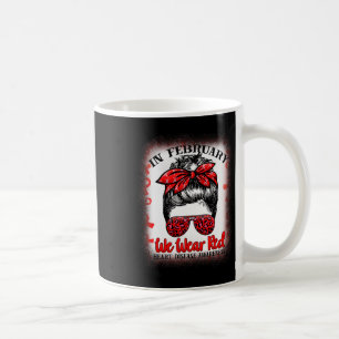 Caneca De Café Em fevereiro Vestimos Doença Cardíaca Vermelha